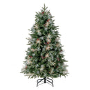 5 Feet Pre-Lit Artificial Christmas Tree with 8 Modes LED Lights with Berries