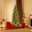 6 Feet Pre-Lit Artificial Christmas Tree with 618 Snowy Branch Tips by LJGDeals