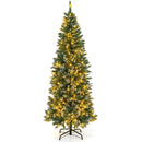 6 Feet Pre-Lit Artificial Christmas Tree with 618 Snowy Branch Tips by LJGDeals