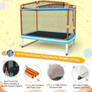 6 Feet Rectangle Trampoline with Swing Horizontal Bar and Safety Net by LJGDeals