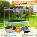 6 Feet Rectangle Trampoline with Swing Horizontal Bar and Safety Net