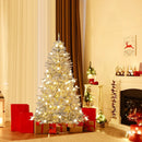 6 Feet Snow-flocked Artificial Christmas Tree Pre-lit Hinged with 81 Sphere Lights and Remote by LJGDeals