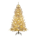6 Feet Snow-flocked Artificial Christmas Tree Pre-lit Hinged with 81 Sphere Lights and Remote by LJGDeals