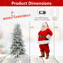 7 Feet Snow-flocked Artificial Christmas Tree Pre-lit Hinged Xmas Tree with Warm White LED Lights by LJGDeals