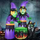 6 Ft Inflatable Halloween Witches with Cauldron & Black Cat by LJGDeals