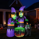 6 Ft Inflatable Halloween Witches with Cauldron & Black Cat by LJGDeals