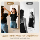 6 LEDs Mirror Jewelry Cabinet Wall or Door Mounted Lockable Jewelry Organizer-White