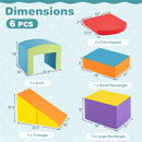 6 Pieces Foam Climbing Blocks Soft Play Climbing for Toddlers with Tunnel-Multicolor