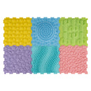 Interlocking Sensory Mats 6-Piece Set with Textured Surfaces