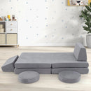 6 Pieces Modular Kids Play Couch Set with Washable Covers for Living Room Playroom-Gray by LJGDeals