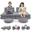 6 Pieces Modular Kids Play Couch Set with Washable Covers for Living Room Playroom-Gray by LJGDeals