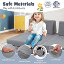 6 Pieces Modular Kids Play Couch Set with Washable Covers for Living Room Playroom-Gray by LJGDeals