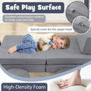 6 Pieces Modular Kids Play Couch Set with Washable Covers for Living Room Playroom-Gray by LJGDeals