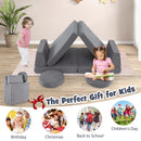 6 Pieces Modular Kids Play Couch Set with Washable Covers for Living Room Playroom-Gray by LJGDeals