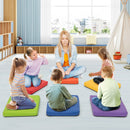 6 PCS Square Floor Cushions 16 Inch Soft Sponge Floor Pillows-Multicolor