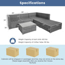 6 Pieces Outdoor Rattan Sofa Set with Seat and Back Cushions-Navy by DirectDeals