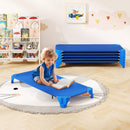 Portable 6 Pack Stackable Daycare Cots Sleeping Bed for Kids 52 Inch-Blue