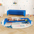Portable 6 Pack Stackable Daycare Cots Sleeping Bed for Kids 52 Inch-Blue