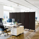 6 Panel Rolling Room Divider on Wheels - 5.7 Feet Tall by LJGDeals