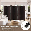 6 Panel Rolling Room Divider on Wheels - 5.7 Feet Tall by LJGDeals
