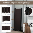 6 Panel Rolling Room Divider on Wheels - 5.7 Feet Tall by DirectDeals