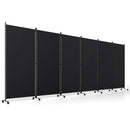 6-Panel Folding Room Divider with Wheels