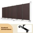 6-Panel Folding Room Divider with Wheels by LJGDeals