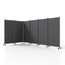 6-Panel Folding Room Divider with Wheels
