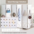 6-Panel Pegboard Room Divider 67 Inches Tall Foldable Privacy Screen by LJGDeals