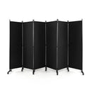 6 Panel 5.7 Feet Tall Rolling Room Divider on Wheels by LJGDeals