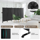 6 Panel 5.7 Feet Tall Rolling Room Divider on Wheels by LJGDeals