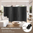 6 Panel 5.7 Feet Tall Rolling Room Divider on Wheels by LJGDeals