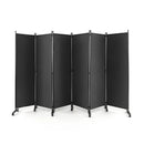 6 Panel 5.7 Feet Tall Rolling Room Divider on Wheels by LJGDeals