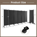 6 Panel 5.7 Feet Tall Rolling Room Divider on Wheels by LJGDeals