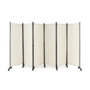 6 Panel 5.7 Feet Tall Rolling Room Divider on Wheels by LJGDeals
