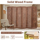 4-Panel Solid Wood Room Divider Folding Partition Stand
