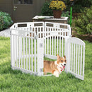 6-Panel Tall Dog Playpen Foldable Pet Fence with Locking Door-White by LJGDeals