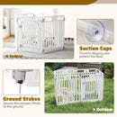 6-Panel Tall Dog Playpen Foldable Pet Fence with Locking Door-White by LJGDeals