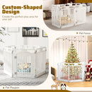 6-Panel Tall Dog Playpen Foldable Pet Fence with Locking Door-White by LJGDeals