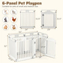 6-Panel Tall Dog Playpen Foldable Pet Fence with Locking Door-White by LJGDeals