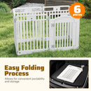 6-Panel Tall Dog Playpen Foldable Pet Fence with Locking Door-White by LJGDeals