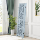 4/6 Panel Wooden Room Divider with Carved Cutout Pattern and Solid Wood Frame by DirectDeals