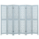4/6 Panel Wooden Room Divider with Carved Cutout Pattern and Solid Wood Frame by DirectDeals