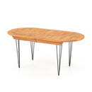 6 Person 71 Inch Patio Dining Table with Teak Wood Tabletop by LJGDeals
