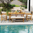 6-Piece Patio Dining Set for 5-6 People Farmhouse Furniture by LJGDeals