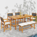 6-Piece Patio Dining Set for 5-6 People Farmhouse Furniture by LJGDeals