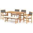 6-Piece Patio Dining Set for 5-6 People Farmhouse Furniture by LJGDeals