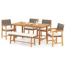6-Piece Patio Dining Set for 5-6 People Farmhouse Furniture by LJGDeals