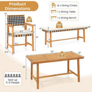 6-Piece Patio Dining Set for 5-6 People Farmhouse Furniture by LJGDeals