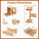 6 Pieces Cat Wall Furniture Set Kitten Wall Mounted Shelves-Natural by LJGDeals
